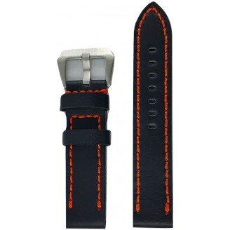 Leather Strap Black Orange TBL